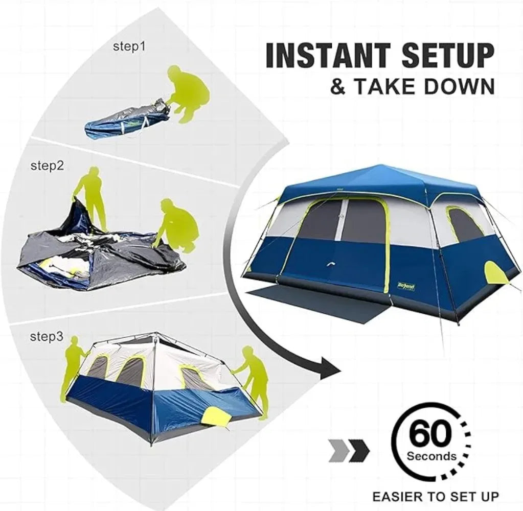 Instant Cabin Tent 10 Person Camping Tent with Rainfly
