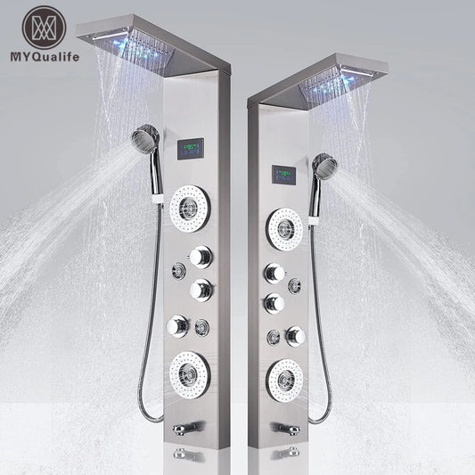 LED Digital Display Waterfall Rain SPA Massage Panel