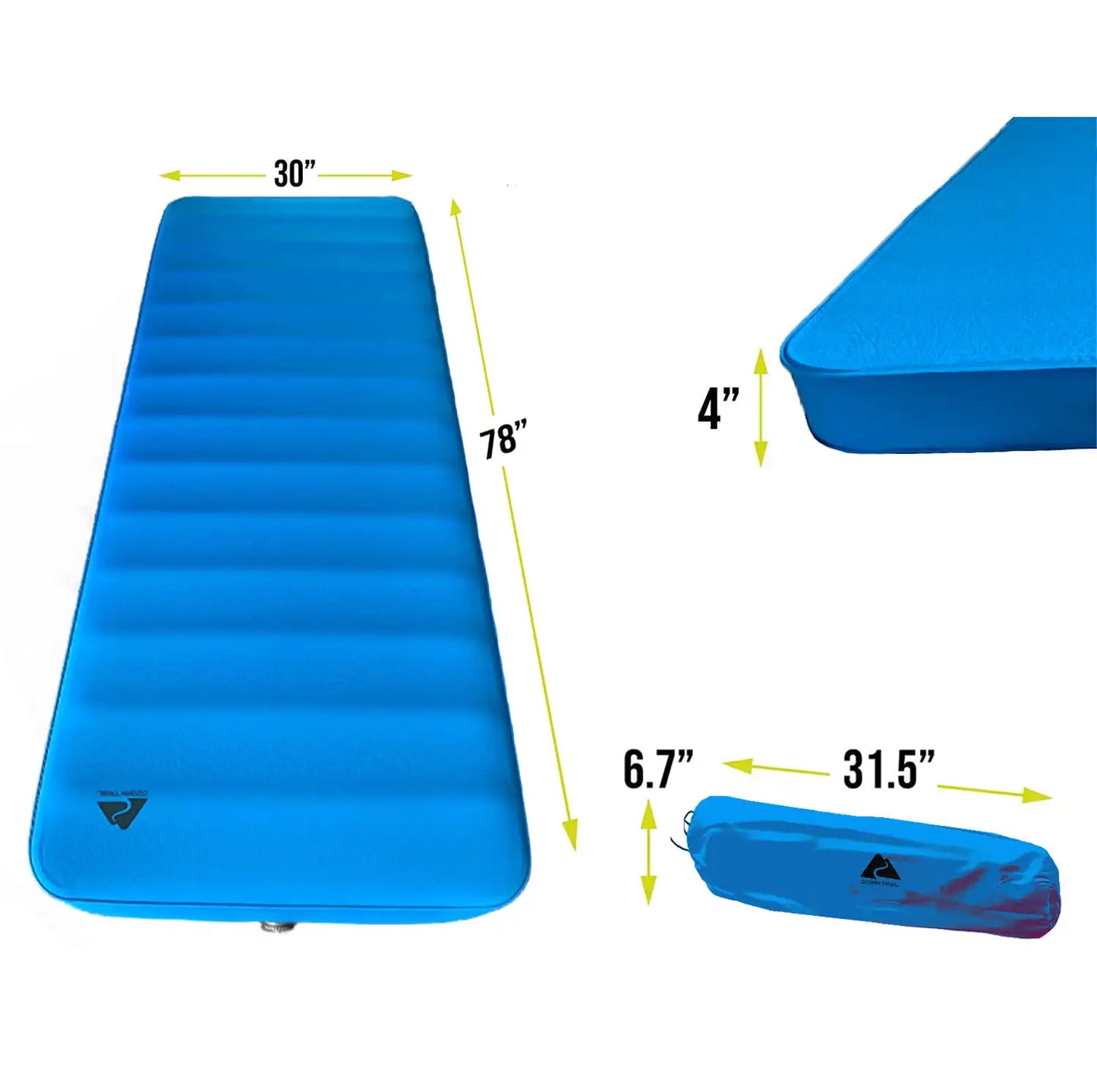 78 x 30 x 3.9 Blue Foam camping mattress