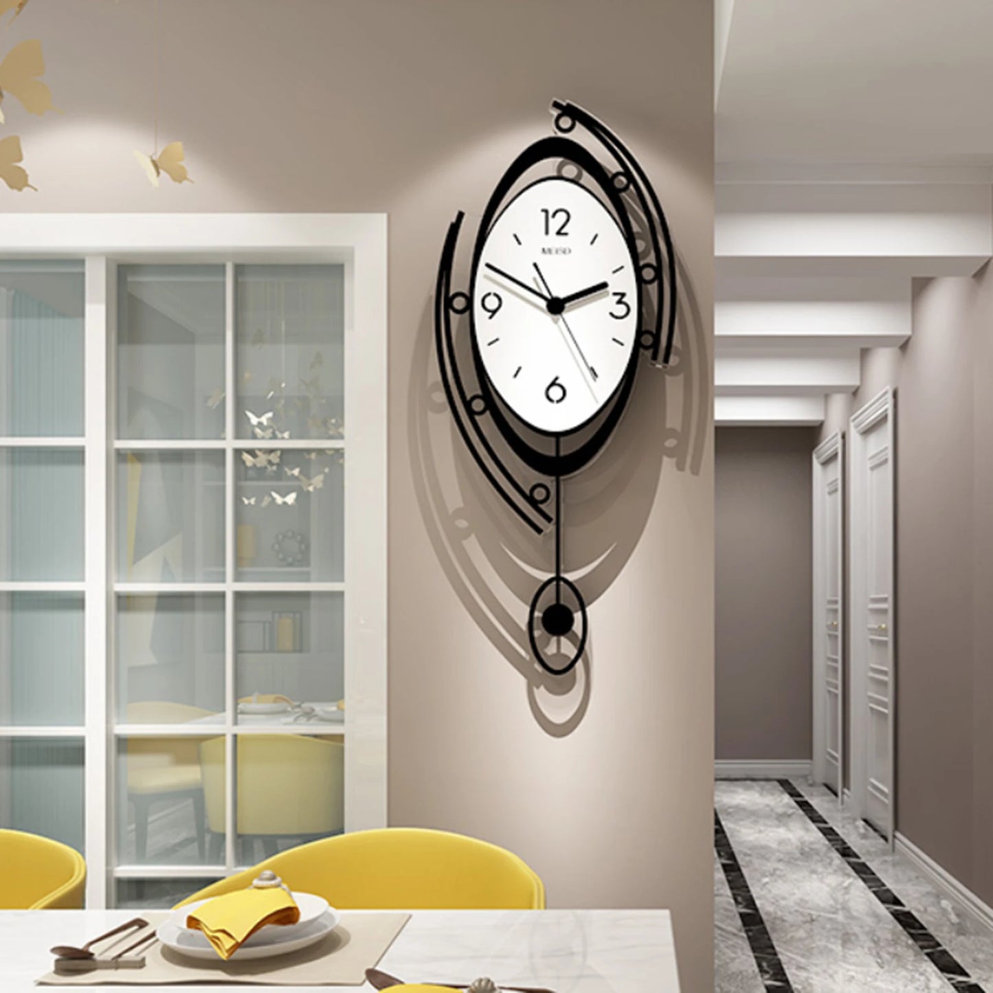 Vintage Style Silent Quartz Metal Wall Clock