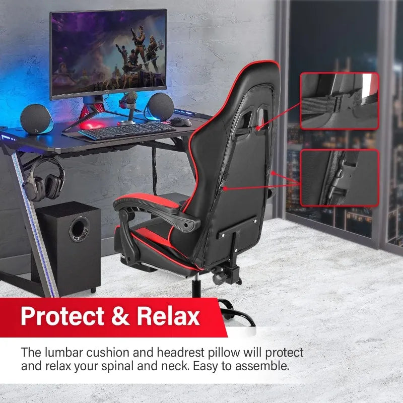 Height Adjustable Swivel Recliner, Gaming Chair