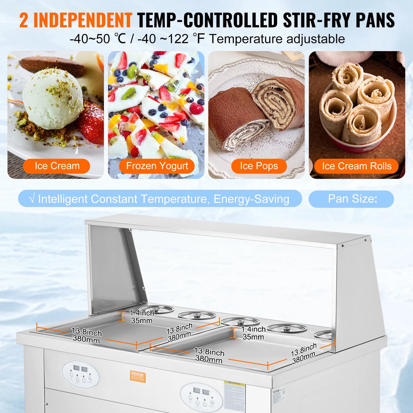 Stainless Steel Fried Rolled Ice Cream Maker