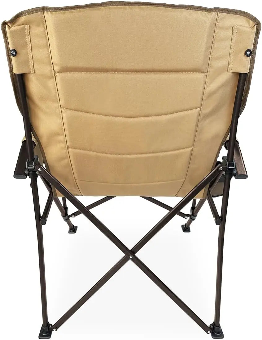 Durable Oversized Steel-Frame Folding Chair for Camping & Fishing