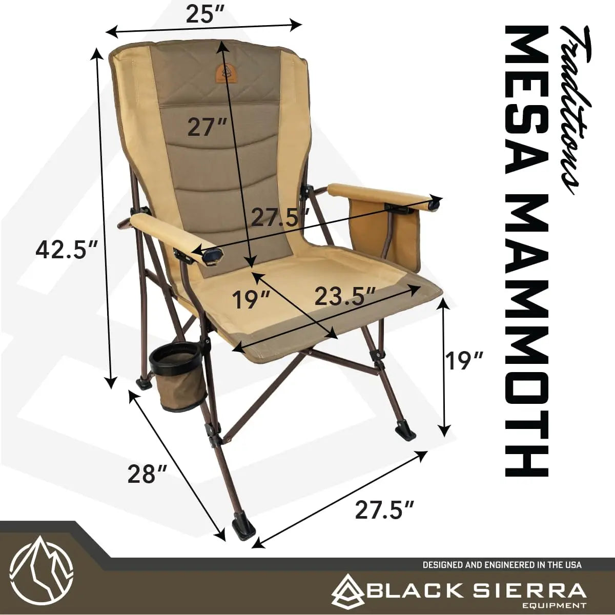 Durable Oversized Steel-Frame Folding Chair for Camping & Fishing