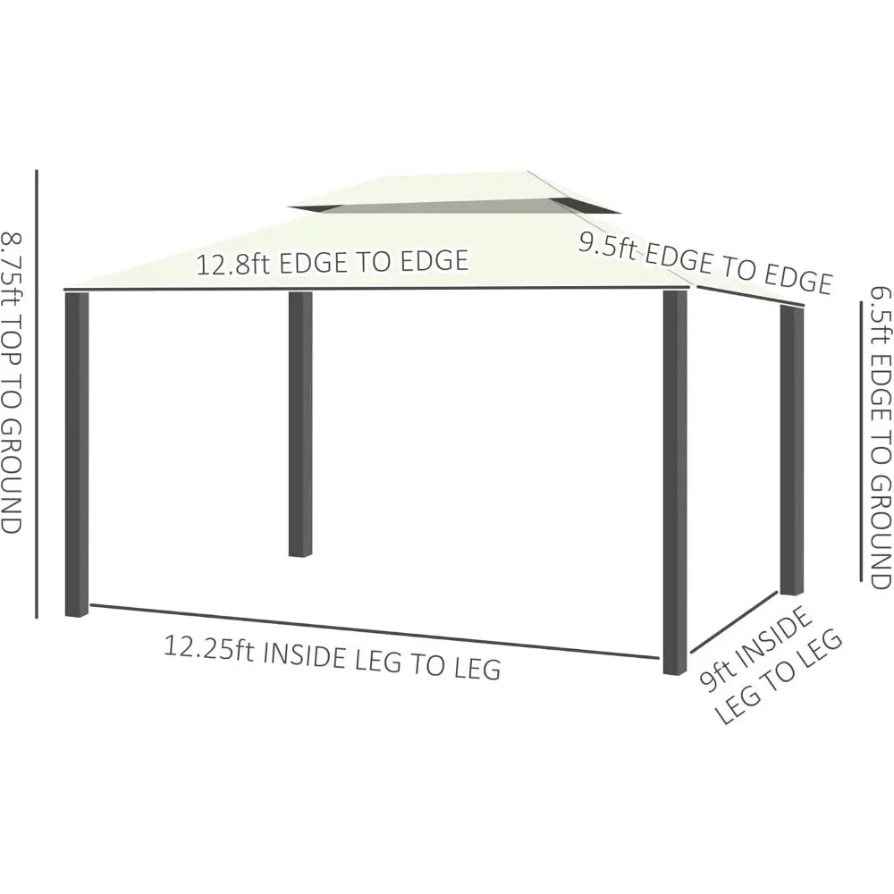 Aluminum Frame Canopy Sunshade 10' X 13' Patio Gazebo