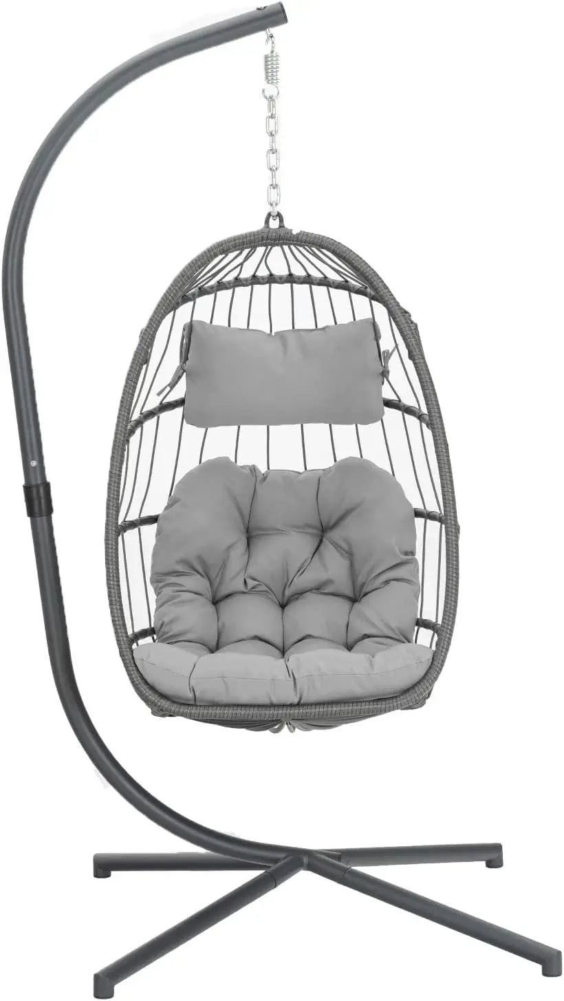 Wicker Hanging Egg Swing Chair with Stand