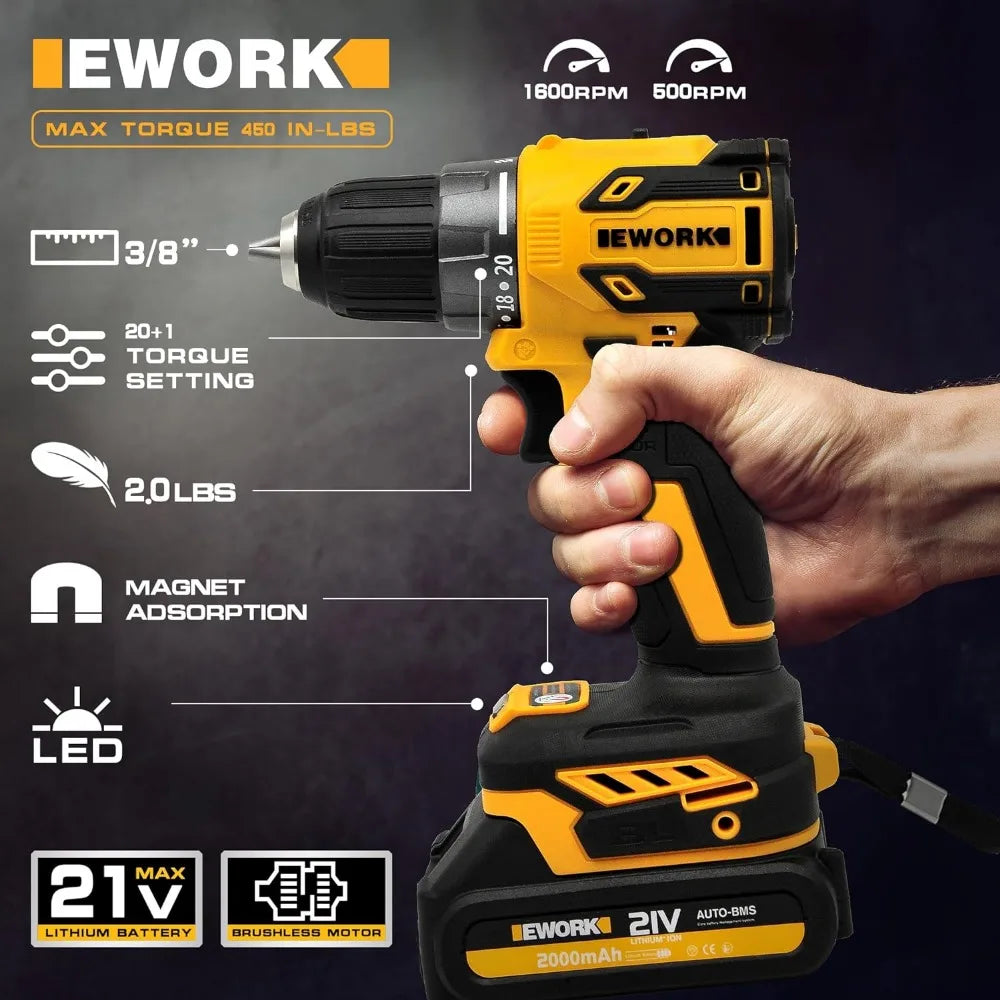 21V Brushless Cordless Drill and Impact Driver