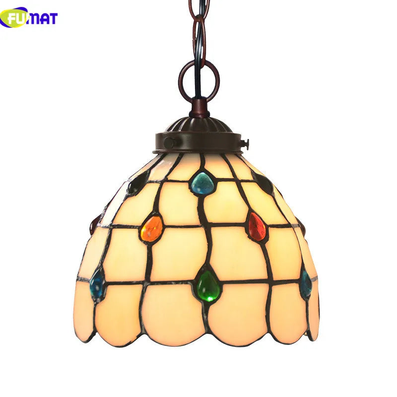 Tiffany Stained Glass Retro Mediterranean LED Chandelier