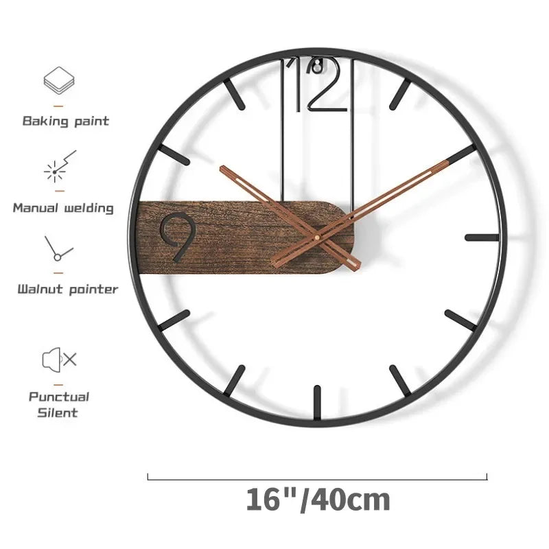 Large Size 3D Nordic Round Iron Wall Clock