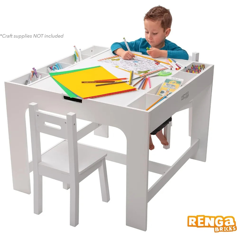 Kids Play Table and Chair Set with Storage