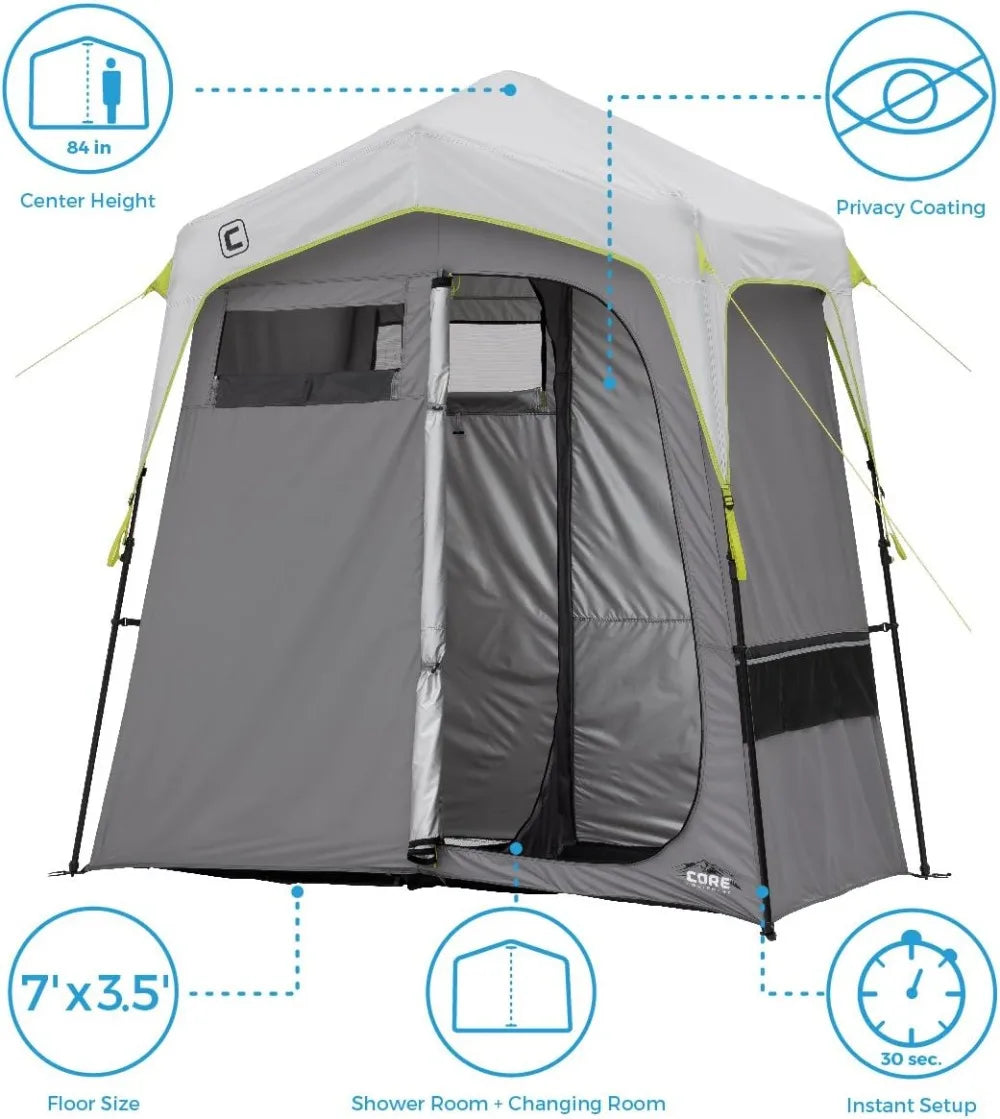 Instant Camping Utility Shower Tent with Changing Privacy Room