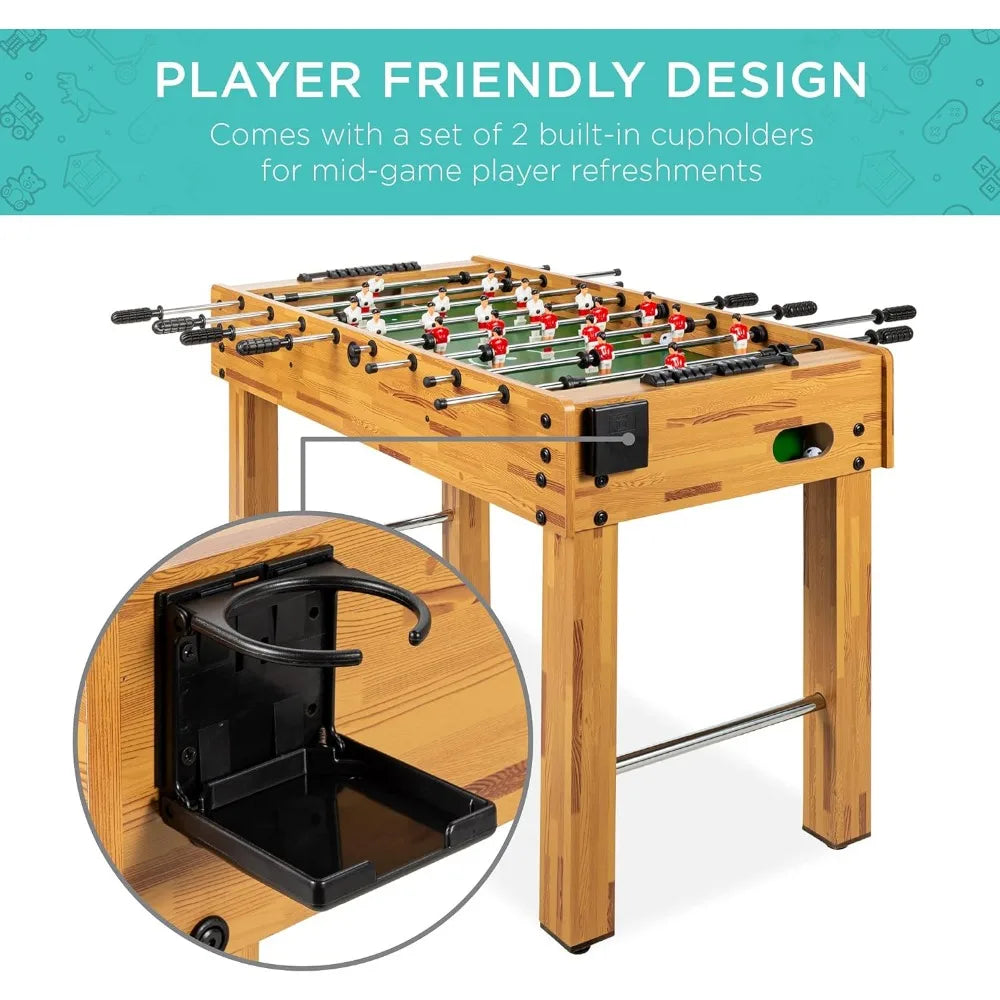 48in Foosball Table w/ 2 Balls, 2 Cup Holders