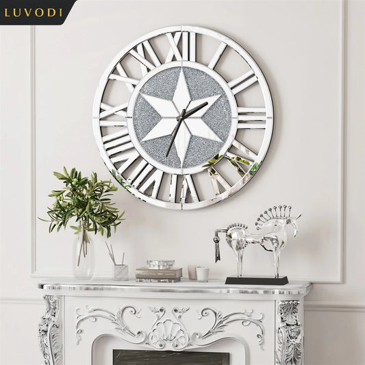 Round Mirrored glass Wall Clock