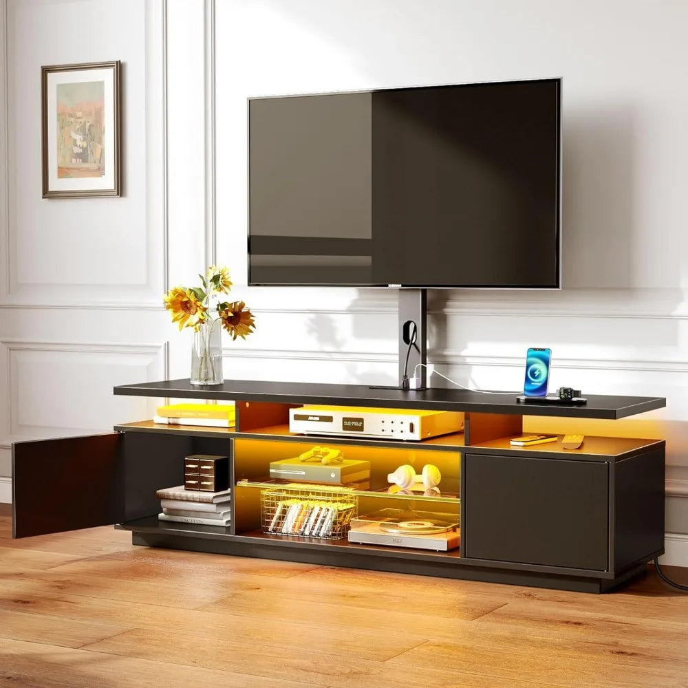 TV Stand with Swivel Mount and Power Outlet 51.2"