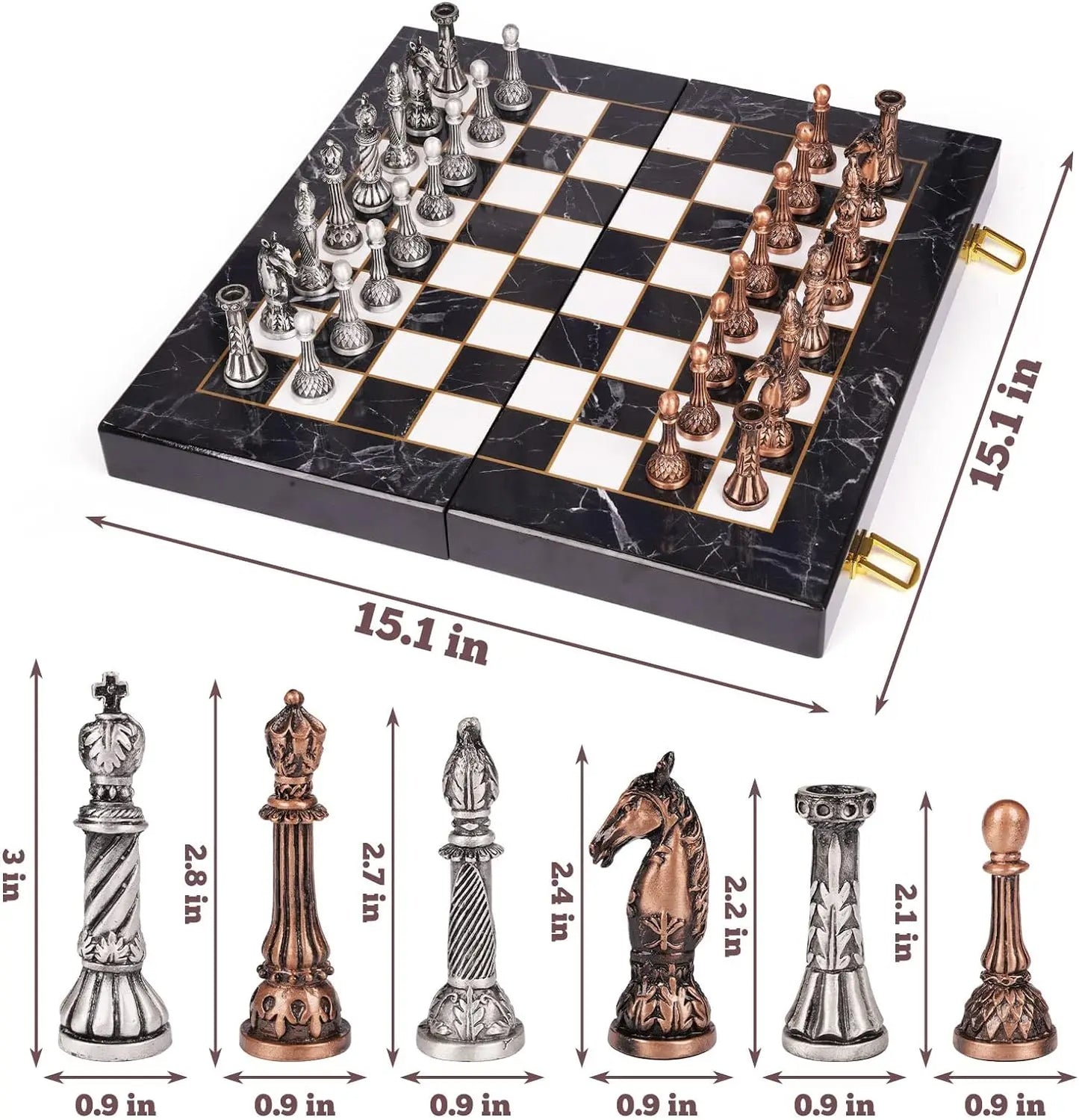 Metal Chess Set for Adults and Kids