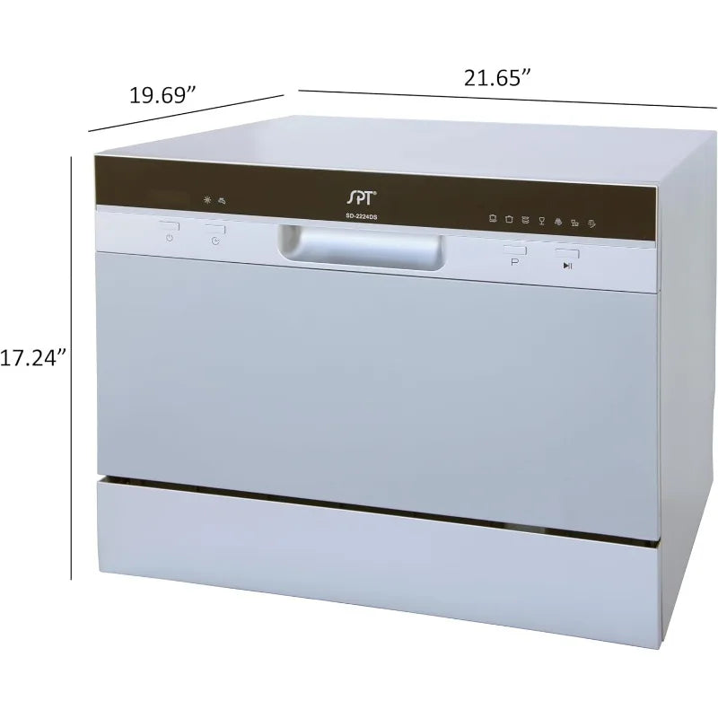 Compact Portable Countertop Dishwasher with Delay Start