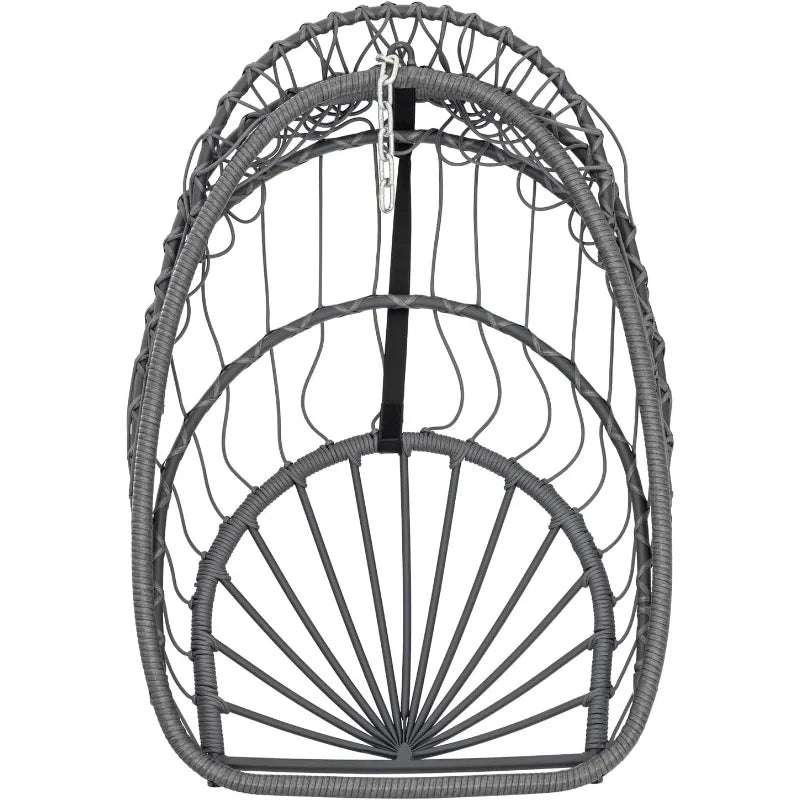 Wicker Swing Egg Hanging Chair with Stand