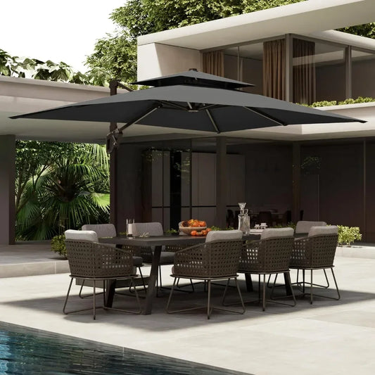 Heavy Duty Windproof Offset Cantilever Umbrellas with 360-degree Rotation