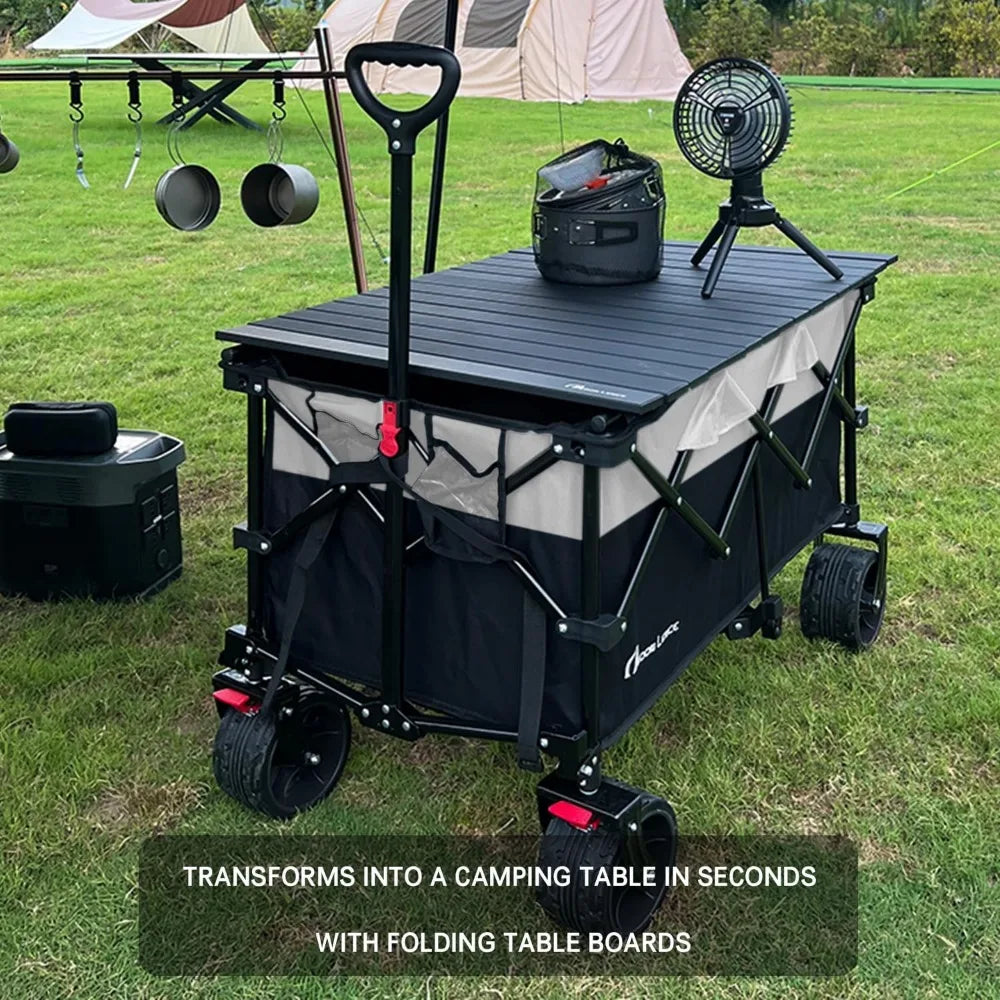 Adjustable Handle, Heavy Duty, Collapsible Folding Wagon Cart