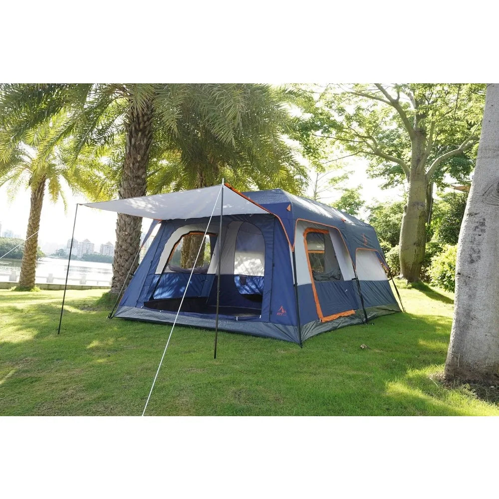Large 10-12 Person 2 Room, Straight Wal Family Cabin Tent