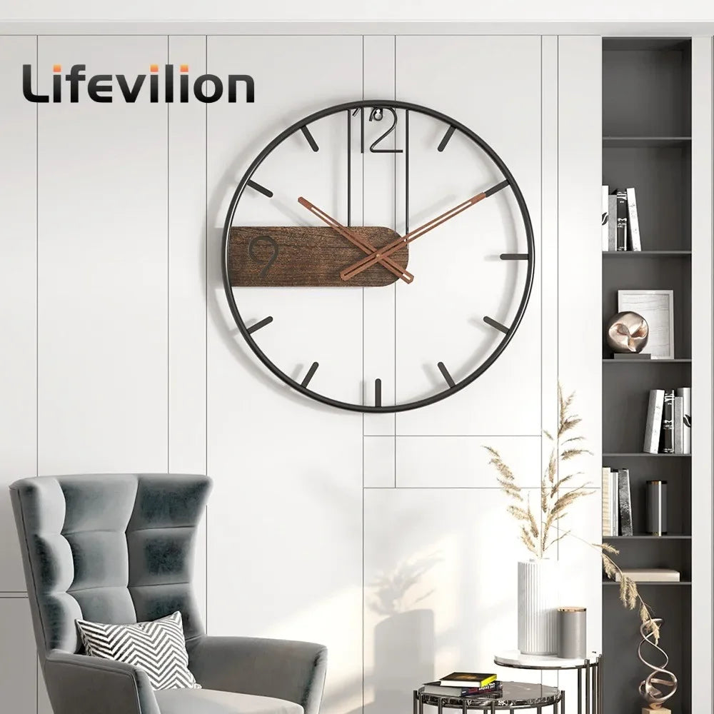 Large Size 3D Nordic Round Iron Wall Clock