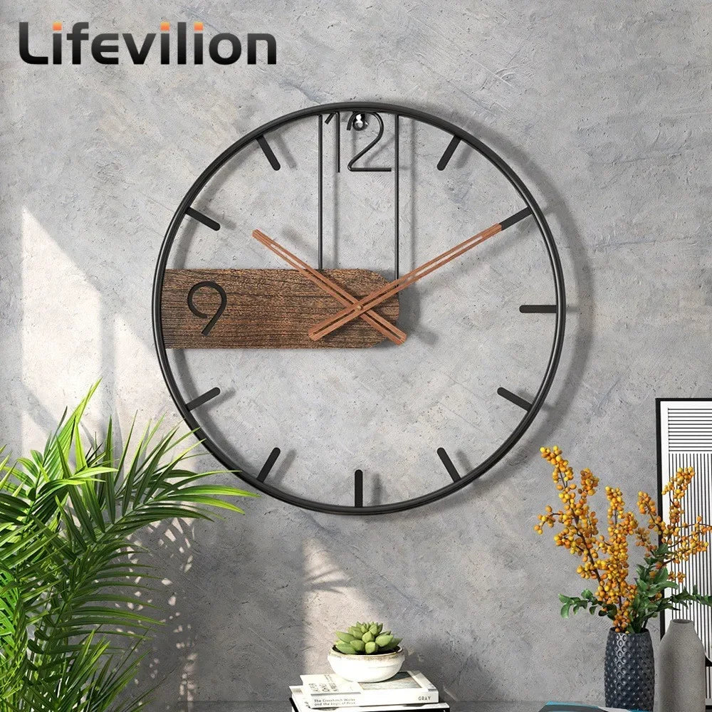 Large Size 3D Nordic Round Iron Wall Clock