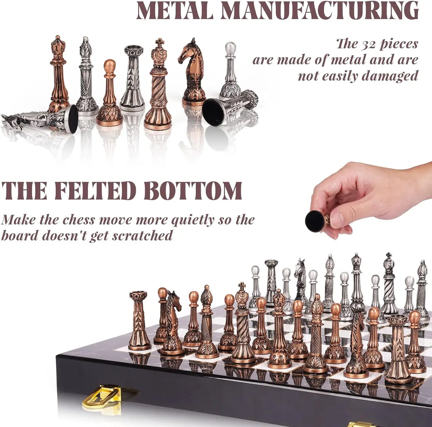 Metal Chess Set for Adults and Kids