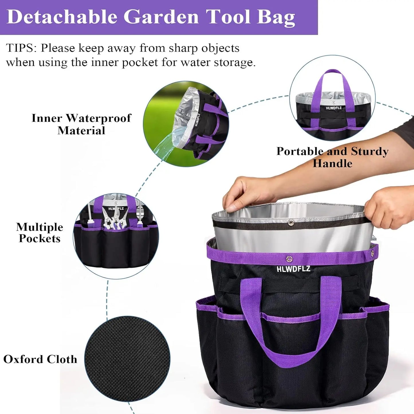 11Piece, Heavy Duty Garden Tools with Detachable Storage Bag