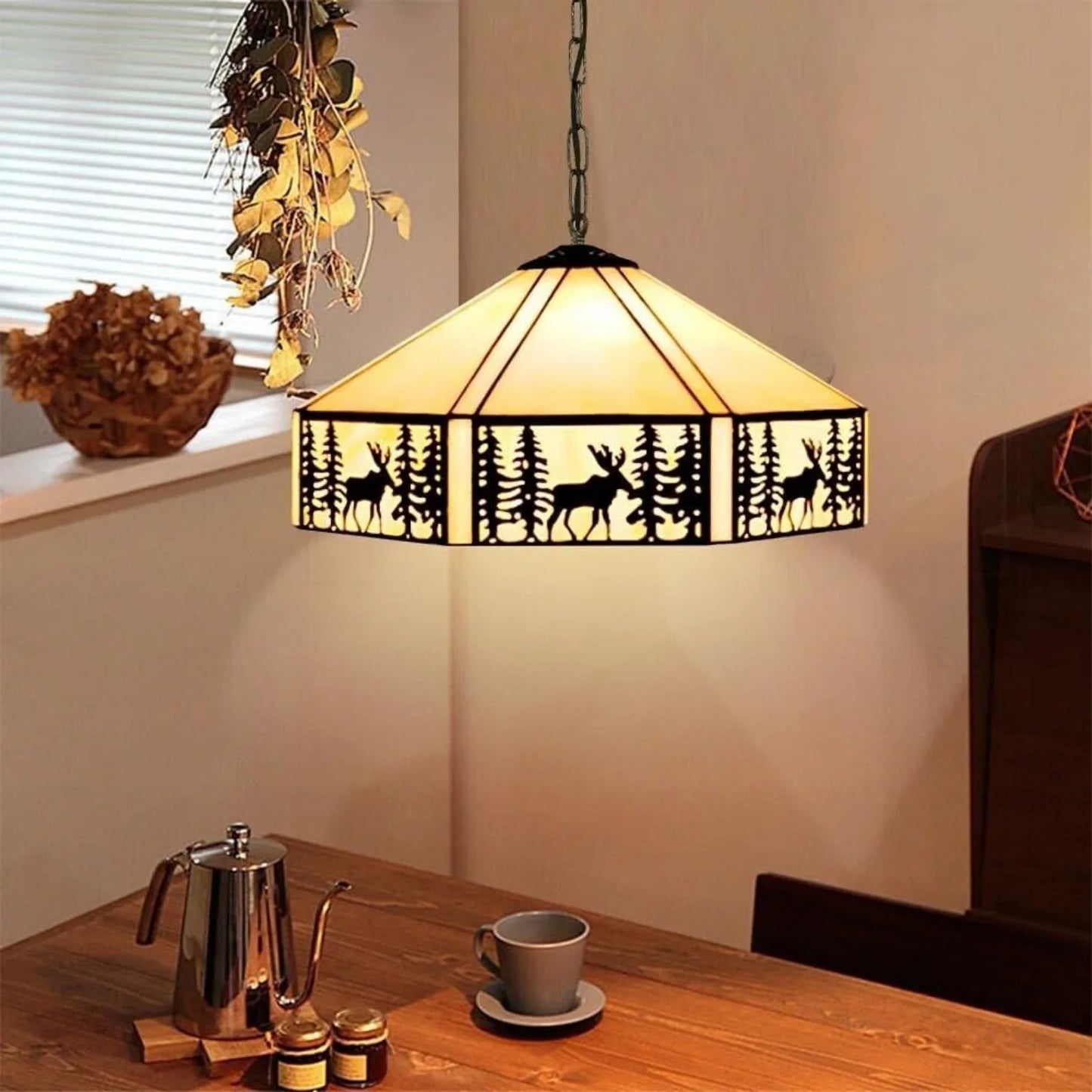 Vintage , elk forest Tiffany light