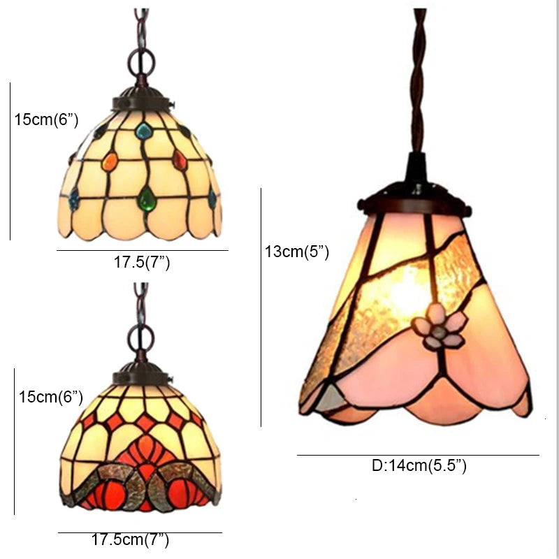 Tiffany Stained Glass Retro Mediterranean LED Chandelier