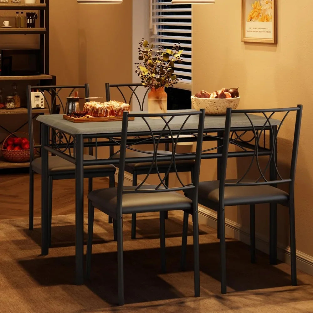 Kitchen Dining Table and 4 Upholstered Chairs