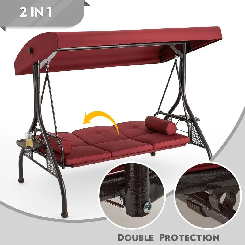 Outdoor, Adjustable Canopy, Patio Glider