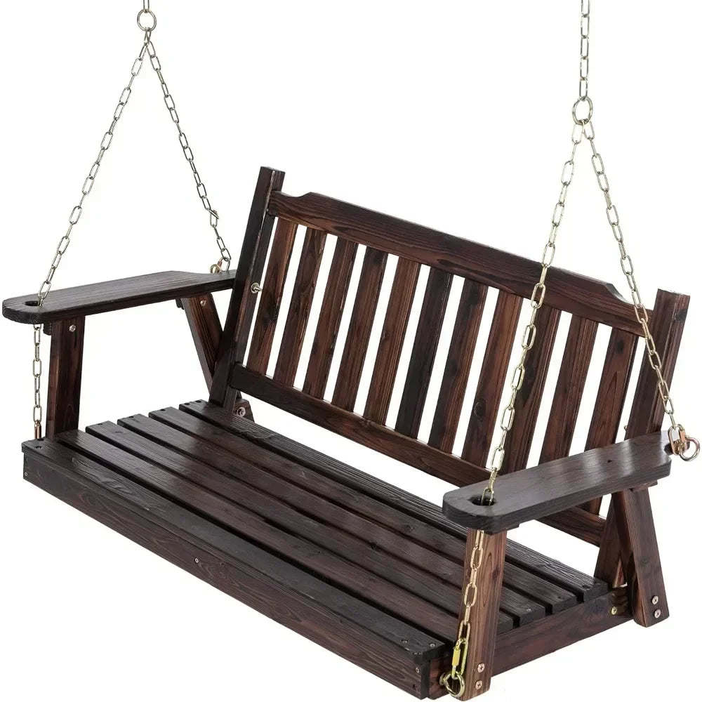 Heavy Duty 800 LBS, 2-Seater Wooden Porch Swing