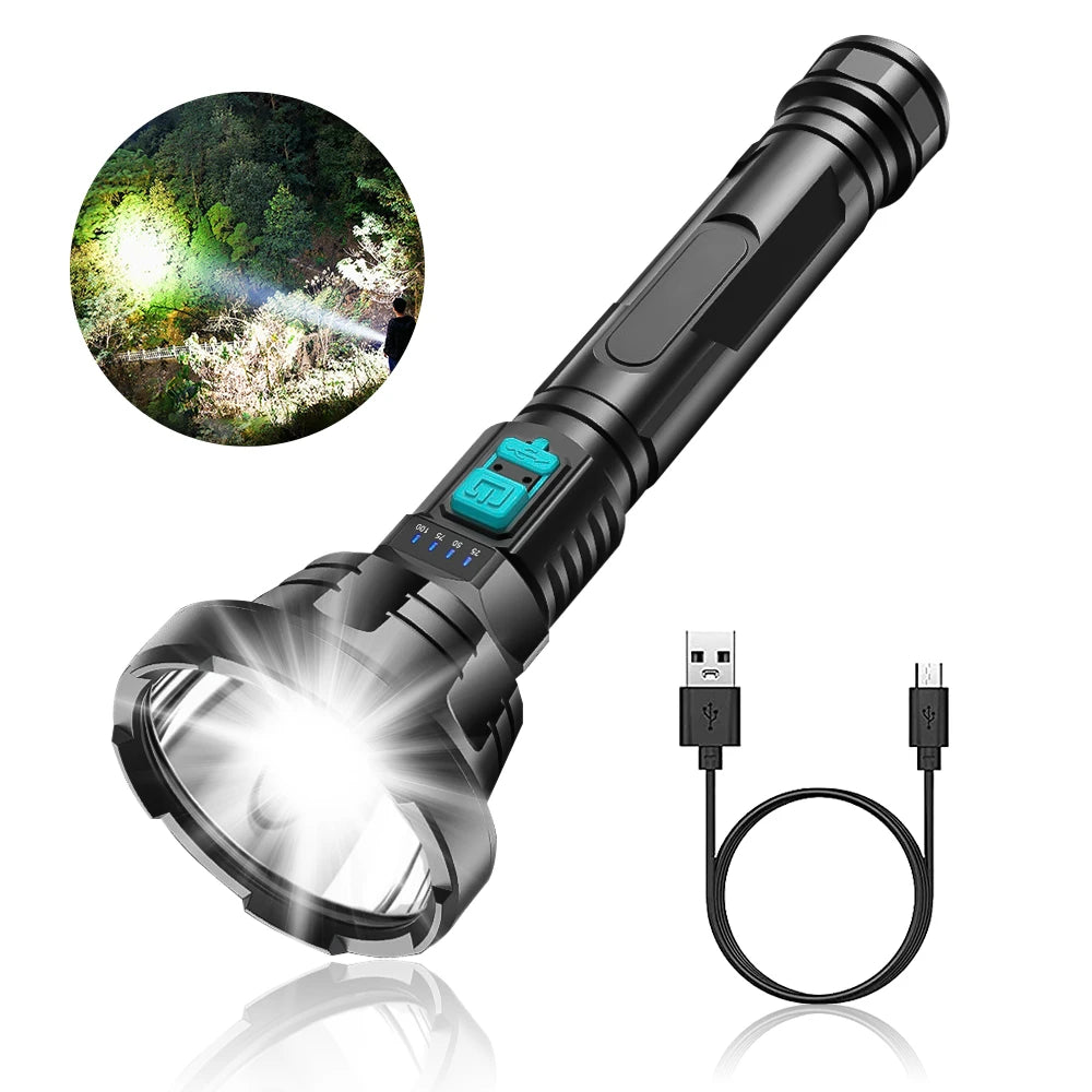 Strong Power Led USB Rechargeable 90000ml Tactical Emergency Light