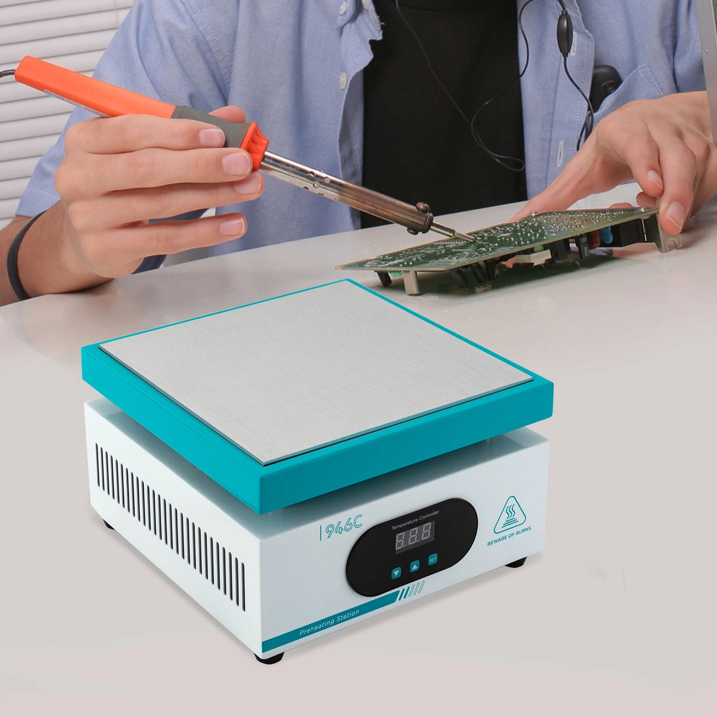 600W  Electric Microcomputer Soldering Station with Hot Plate
