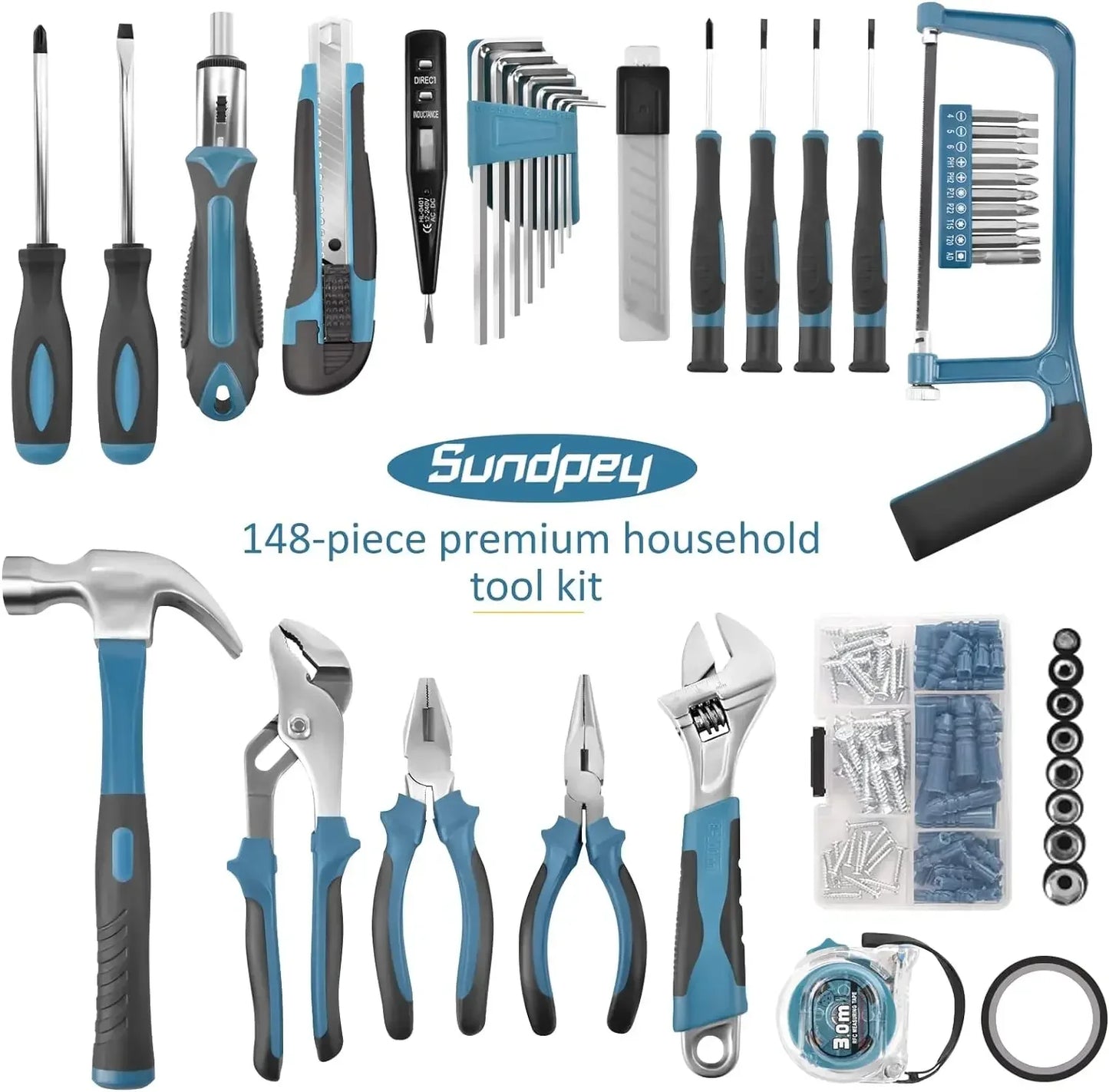 148-Pcs - Household Basic Tool Set