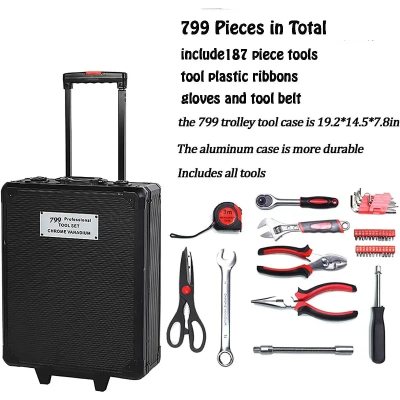 799 pieces, Aluminum Trolley Case Tool Set
