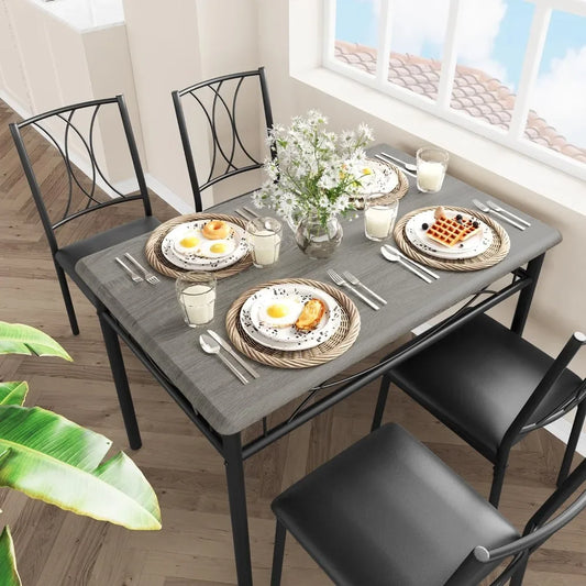 Kitchen Dining Table and 4 Upholstered Chairs