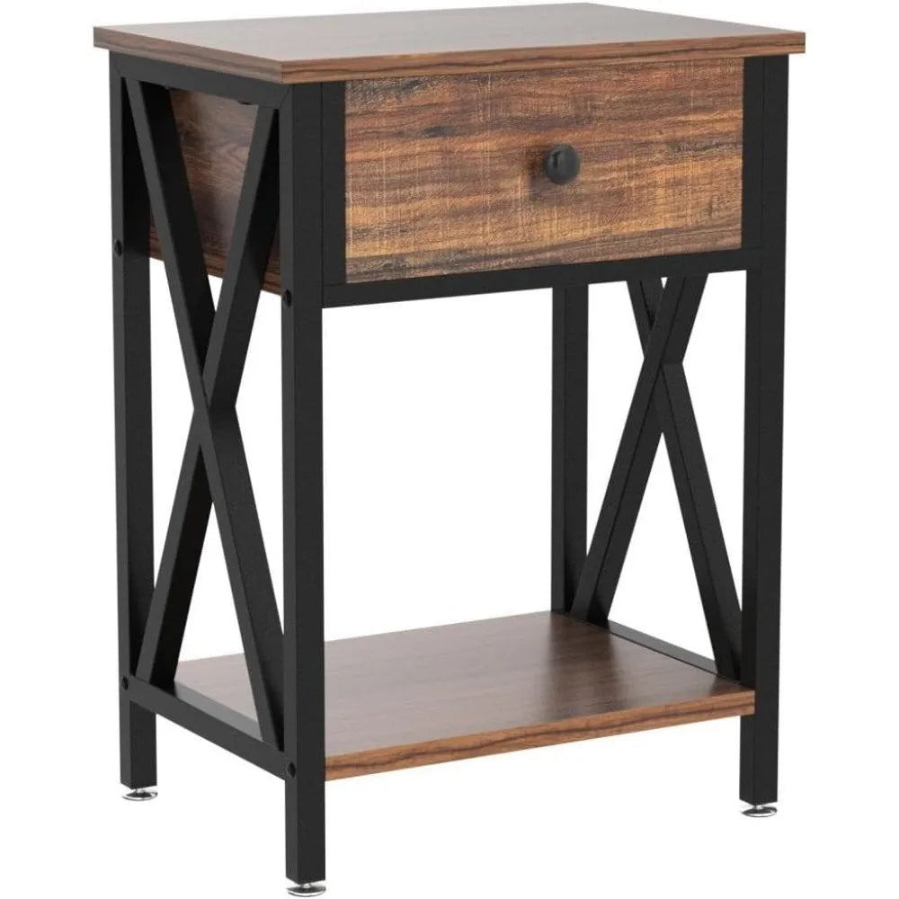 Set of 2, Modern Bedside End Tables, Night Stands